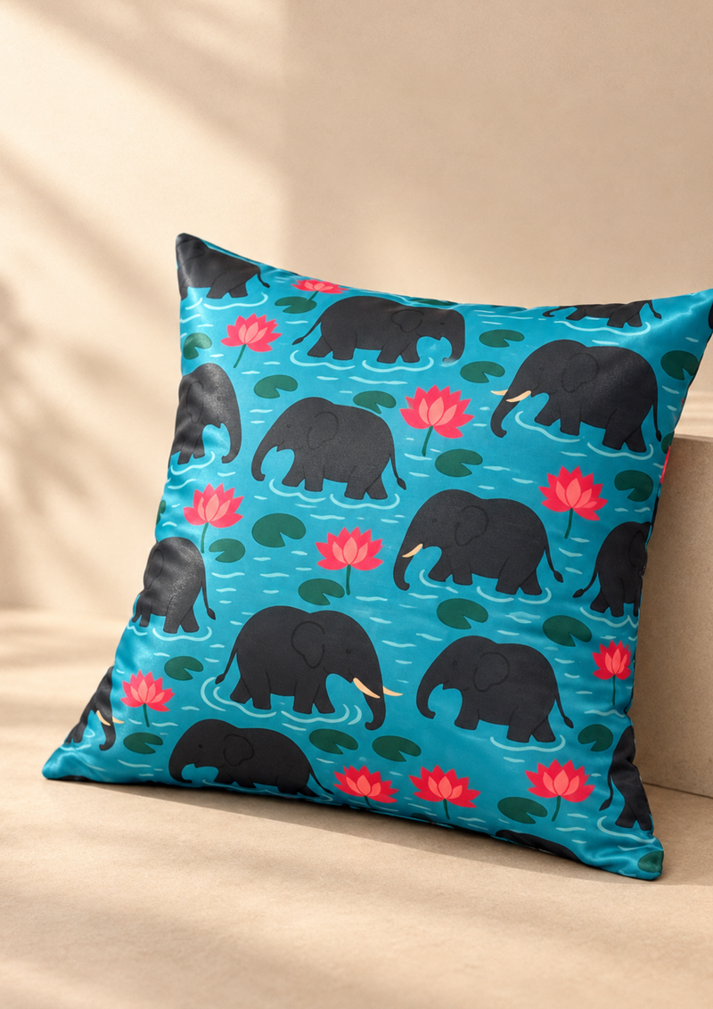Elephant Print Cushion Cover 20x20 Inch