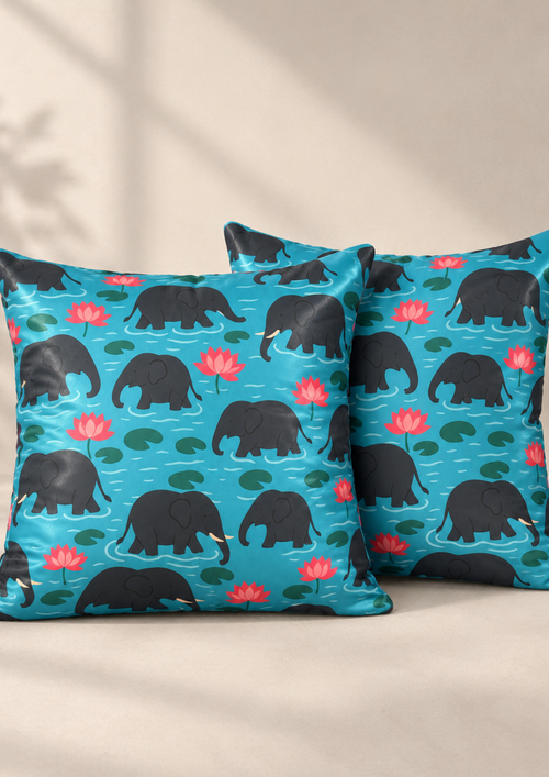 Elephant Print Cushion Cover 20x20 Inch